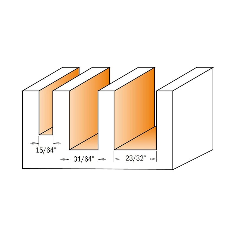 CMT ORANGE TOOLS CMT 811.001.11 3-Piece Plywood Groove Set in Carrying Case, 1/4-Shank - Image 3